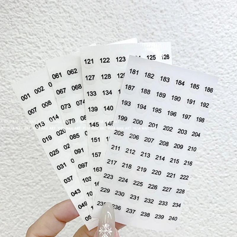 Waterproof Laser Number Label Stickers 1/4sheets DIY Craft Self Adhesive Nail Polish Lipstick Color Number Tags Sticker Number Sheet Stickers