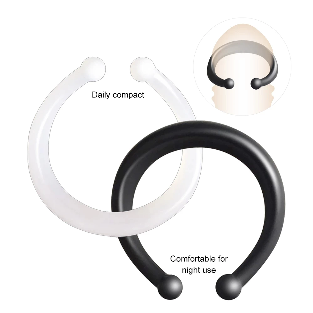 Male Sex Toys Foreskin Corrector for Men Penis Stretcher Delay Ejaculation Resistance Ring Daily/Night Use Cockring 2PCS