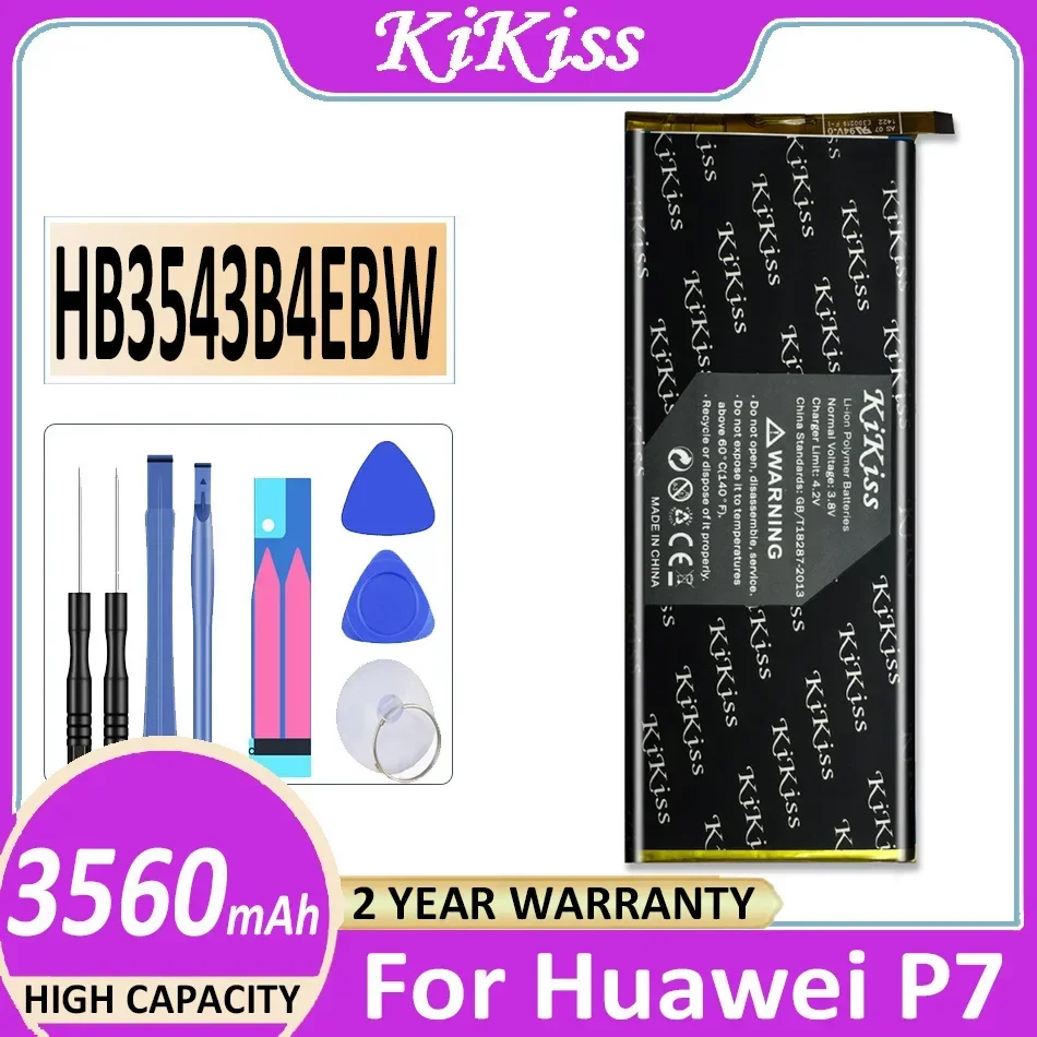 3560Mah Nuova Batteria Kikiss Per Huawei P7 Batteria Di Backup Ricaricabile Da 2460Mah Per Huawei P7