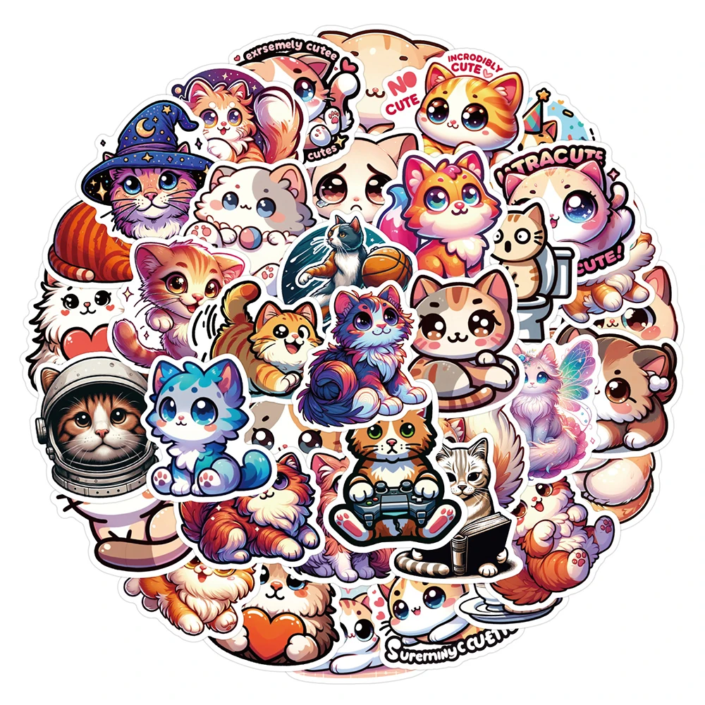 

10/30/50pcs Funny Kawaii Cat Graffiti Stickers Cute Decals Decoration DIY Suitcase Notebook Laptop Phone Stationery Sticker Toys