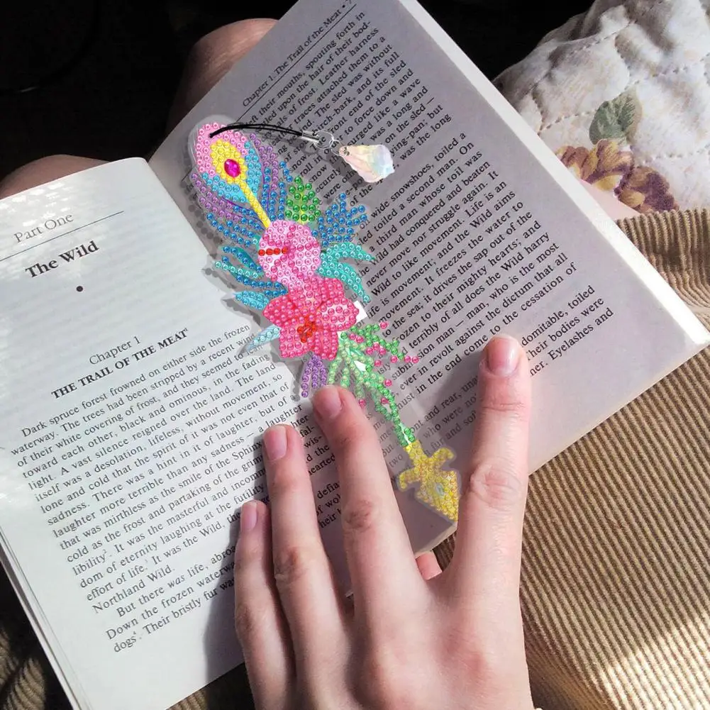 

Feather Diamond Painting Bookmarks Diamond Painting Bookmarks Colorful Diamond Painting Bookmarks Handmade Feather Flower