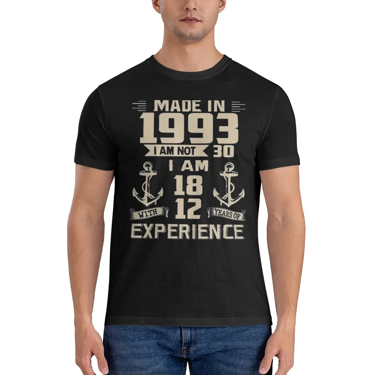 

Anchor Made In 1993 30th Birthday 30 Years Old Tshirt man T Shirt Shirts Cotton Summer Tops Tshirts Short Sleeves Tees T-Shirt