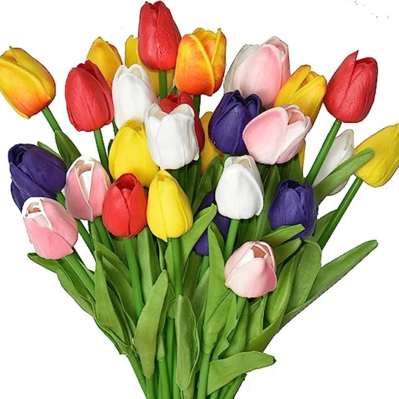 1/3/5/10/20pcs Tulips Artificial Flowers Real Touch Flower Bouquet Tulips Fake Flower for Wedding Home Decoration  Fake Flowers