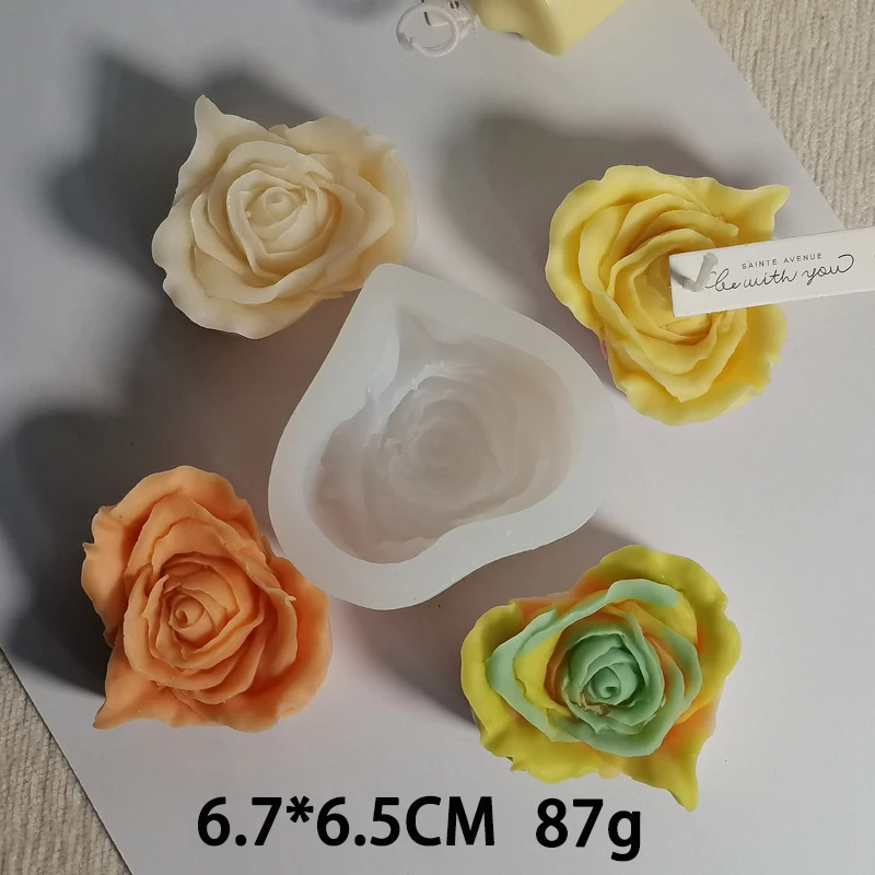 DIY Rose Silicone Mold Flower Candle Mold 3D Candle Soap Plaster Resin Cake  Baking Tool Home Decoration Gift Flower Heart Molds