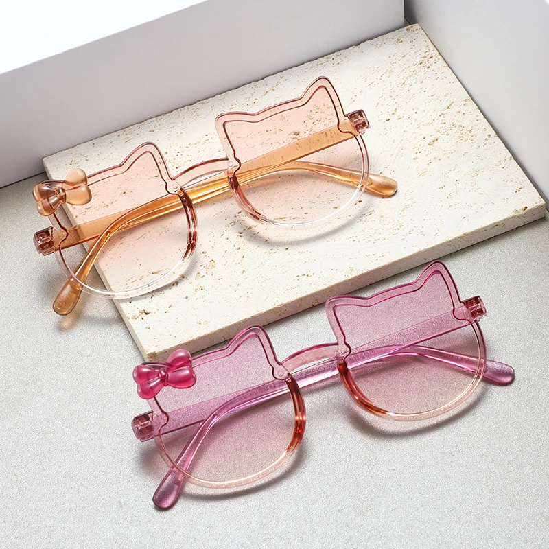 12 Pairs Kitten Shaped Sunglasses Children Fashion Multi-color Decor Shades Girls fashion sunglasses kids sunglasses children sunglasses
