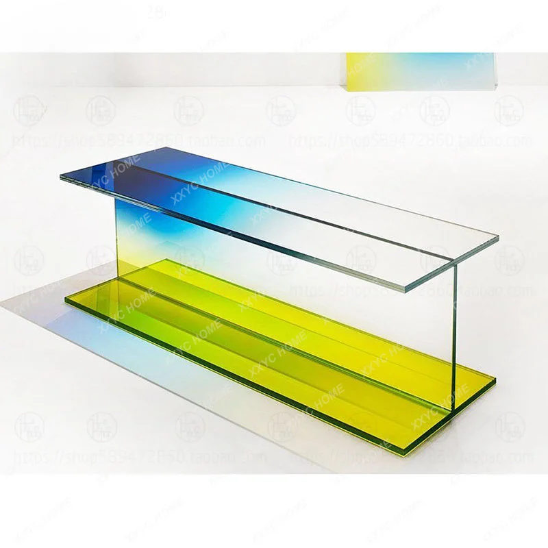

Simple Blue Dining Stool Acrylic Bed End Stool Fashion Living Room Bench Clothing Store Rest Bench