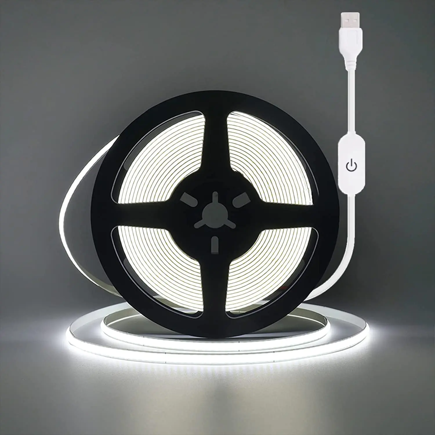 Dimmbare COB LED Streifen Licht mit Touch Schalter 5V USB Flexible LED Band  320Leds/m Hohe Dichte FOB Led-leuchten Schrank Beleuchtung - AliExpress