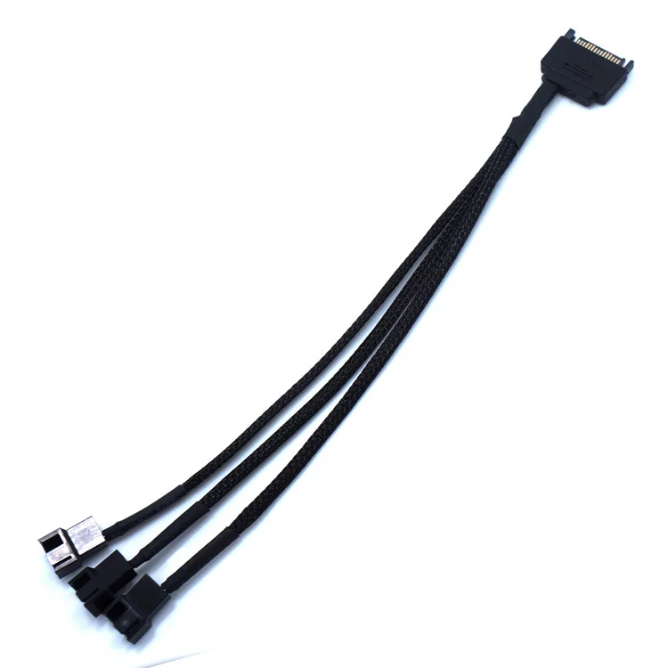

Fan adapter line SATA to 3 / 4Pin serial port line to fan line 1:4 1:2 black line