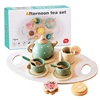service à thé de l'après midi en bois, accessoires de cuisine, jeu de nourriture pour fête de thé, jouets éducatifs précoces pour tout petits, filles et garçons, cadeaux pour enfants