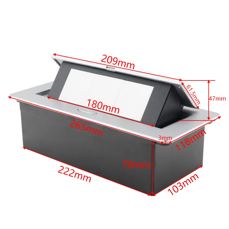 Concealed Multifunctional USB Type-C Pop-Up Outlet for Office and Meeting Room Countertops