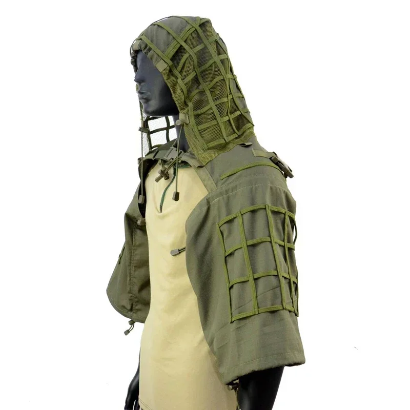 Tactical Ghillie Suit Sniper Airsoft Combat Ghillie Shawl Coat Clothes Outdoor Hunting Shooting Camouflage Hood Suit tactical suit ghillie suit