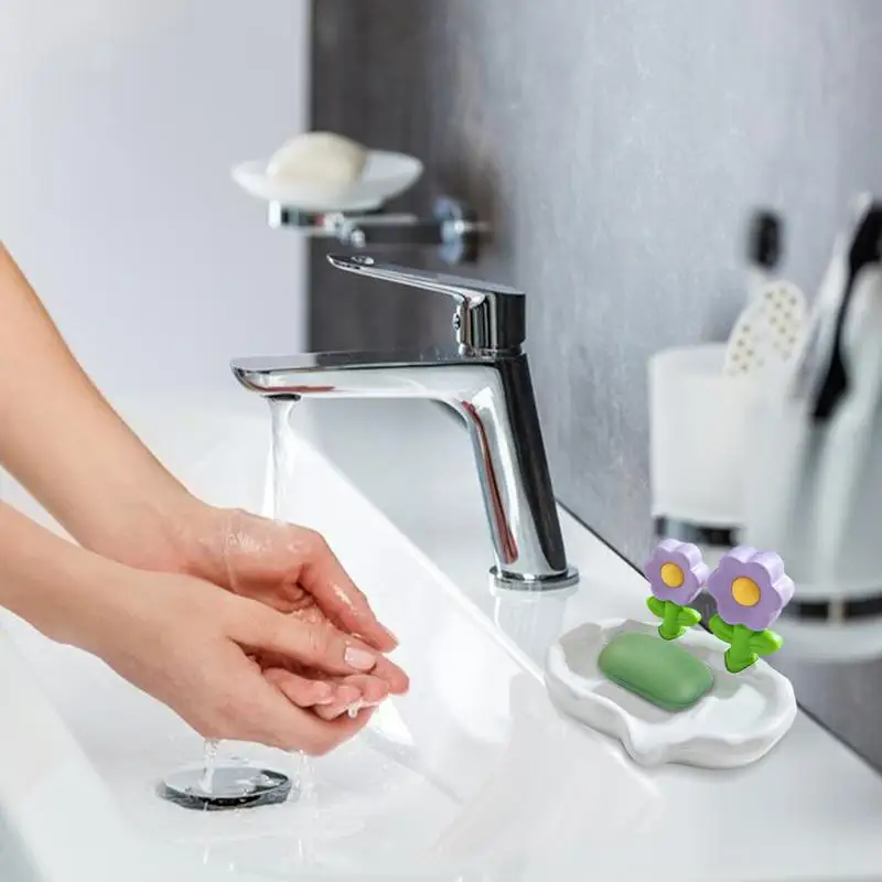 

double-layer draining and punch-free soap dish Soap Household Flower Sink Soapbar Holder Space Saving Soapbar Container
