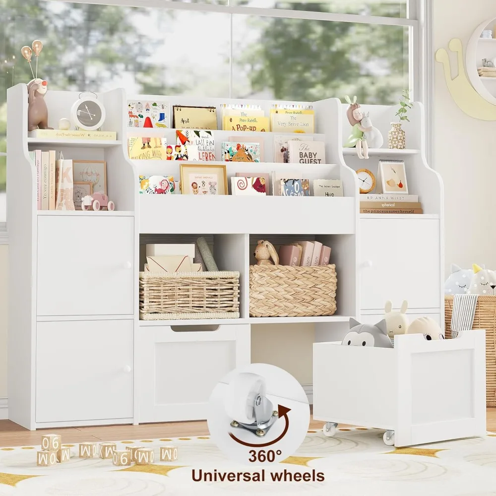 Toy Storage Organizer, Large Toy Organizers and Storage with Storage Cubbies and Movable Drawers, Toy Shelf Organizer 5