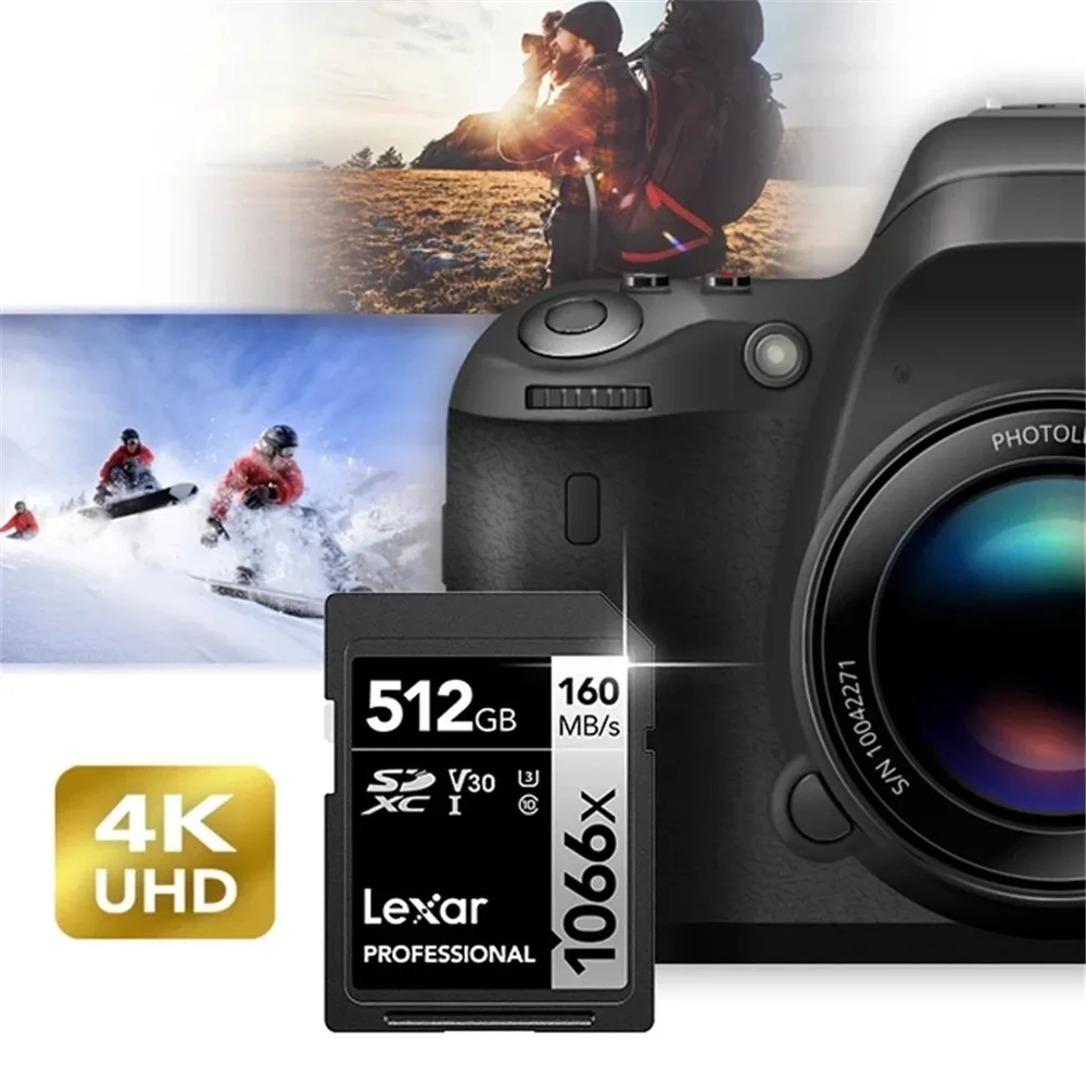 Lexar 3D 4K  ī޶  SD ī, SDXC UHS-I U3 V30 ÷ ޸ ī, 1066X, ִ 160 MB/s, 64GB, 128GB, 256GB