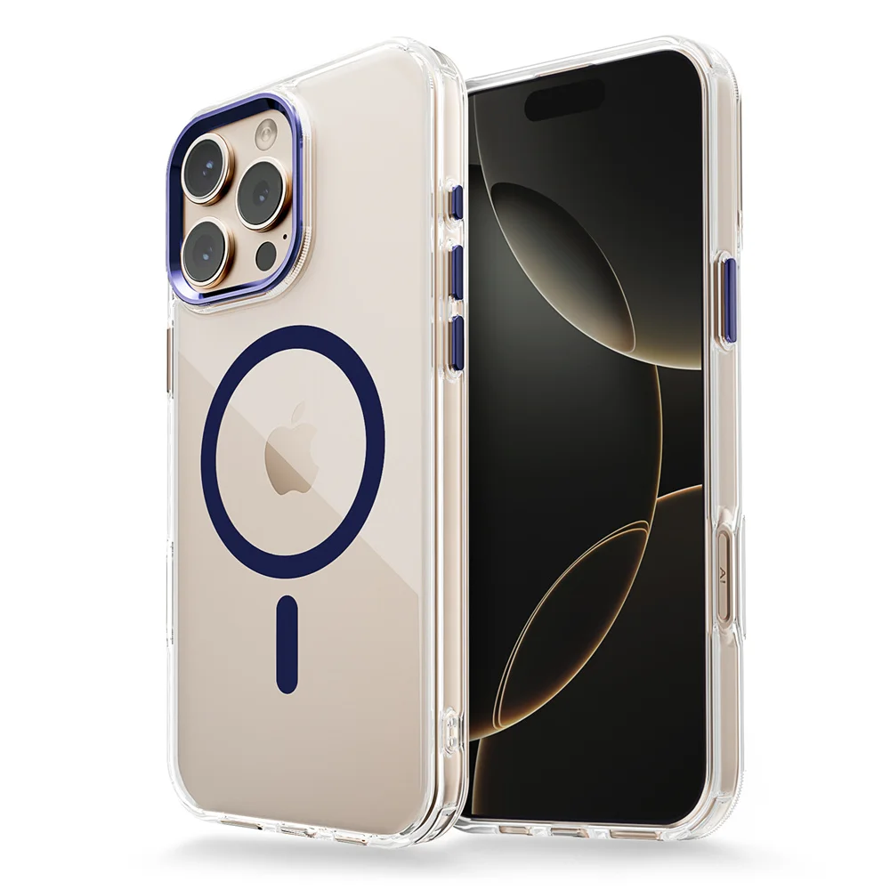 Luxury Magnetic Shockproof Phone Case with Magsafe Compatibility and Wireless Charging