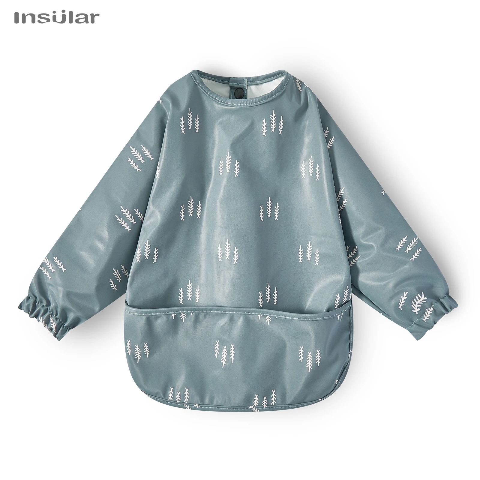 Waterproof Long Sleeve Baby Feeding Bib with Pocket