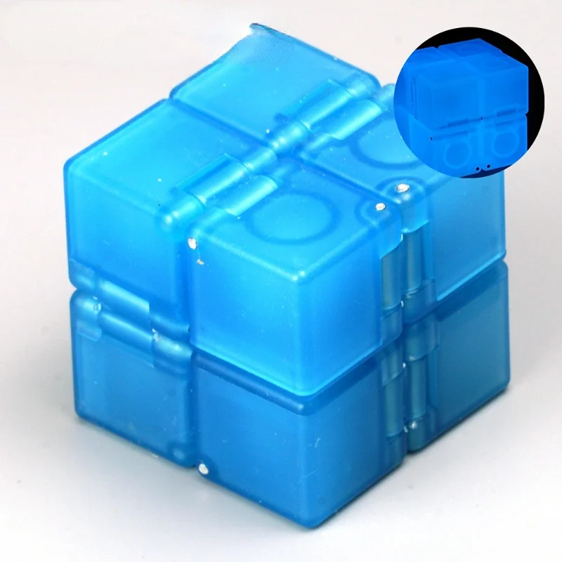 Infinite Magic Cubes Luminous Blue Decompression Stress Relief Creative Pressure Relief Toy Luminous Blue Green Folding