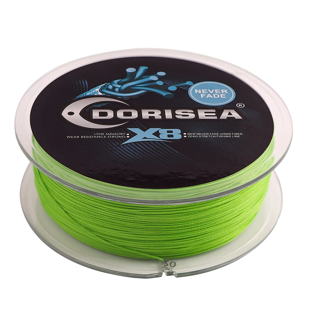 DORISEA NEVER FADE Hi-vis Green 8 Strands 100M 300M 500M 1000M