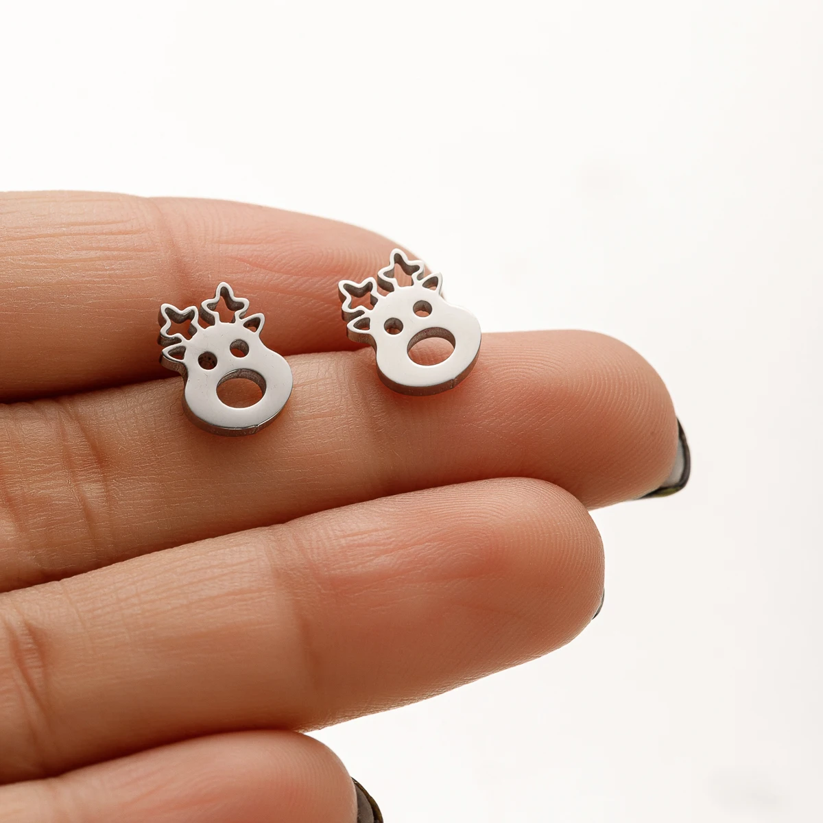 Neue Mode Edelstahl Hirsch Ohrringe für Frauen Weihnachten Tier Ohr Piercing Ohr stecker Schmuck Neujahr Geschenk Aretes – Detail 8