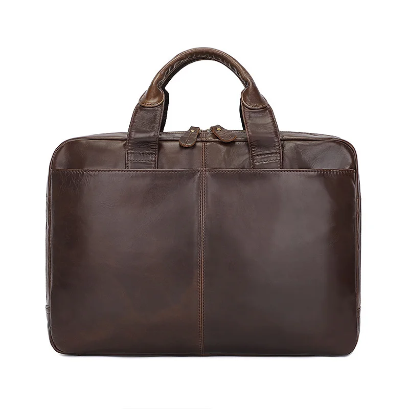 fashion business men\'s handbag top layer cowhide Single Shoulder Bag Messenger Bag oil wax leather men\'s bag
