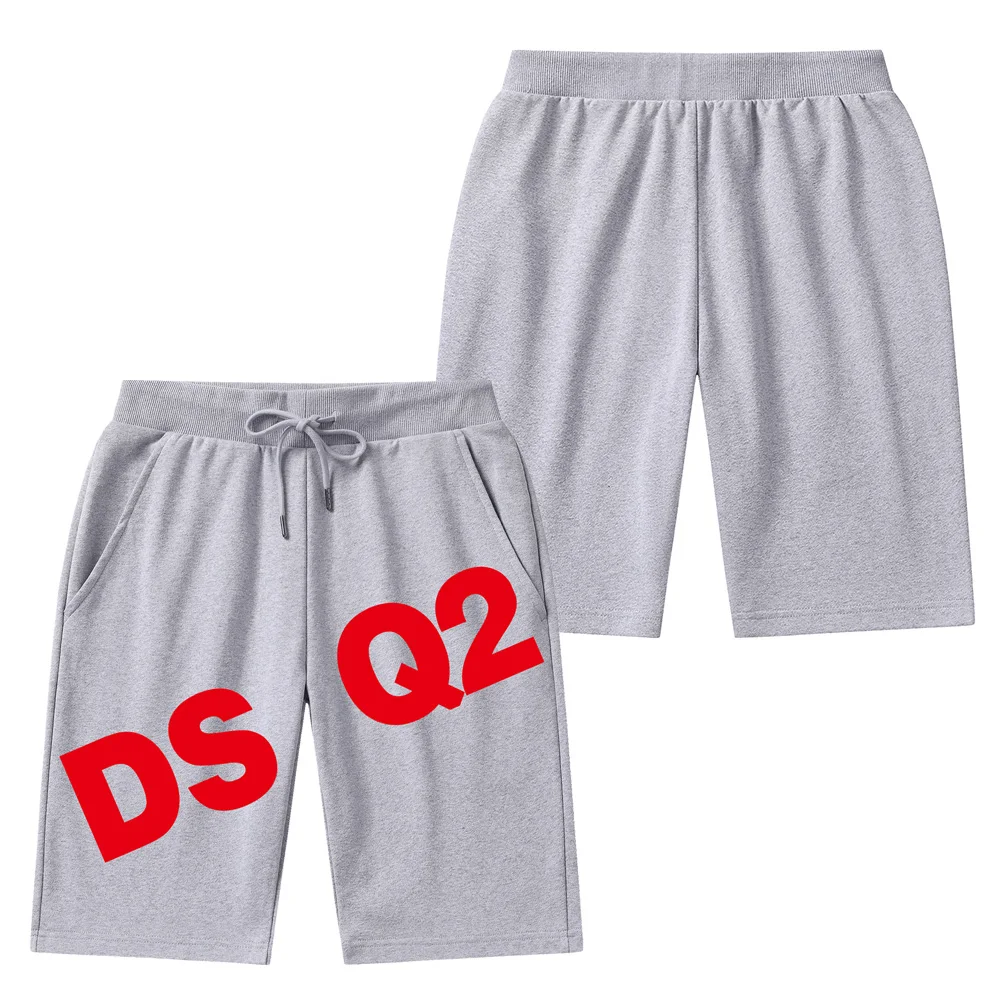 DSQ2 ICON Men's New Casual Shorts Mens Casual Loose Cotton Swim Surf Dry Beach Shorts Street Hip Hop Sports Jogger Print Shorts