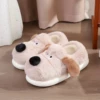 Winter Couple Style Concise Solid Color Wrap Heels Plush Slippers Non-slip Warm Flip Flops Women Men Home Casual Cotton Shoes 1