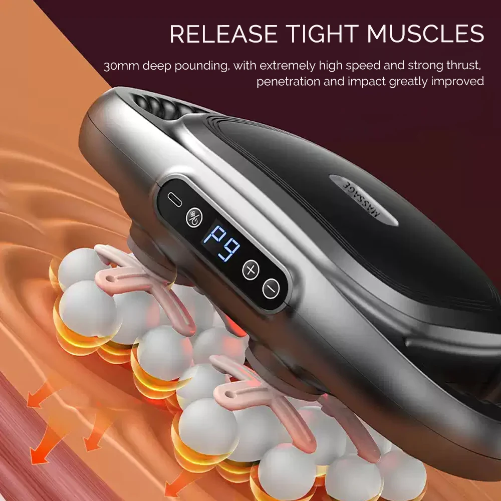 22-Head Fascia Gun Deep Tissue Massage Gun High-Frequency Vibration Back Waist Neck Shoulder Leg Calf Massager Muscle masajeador
