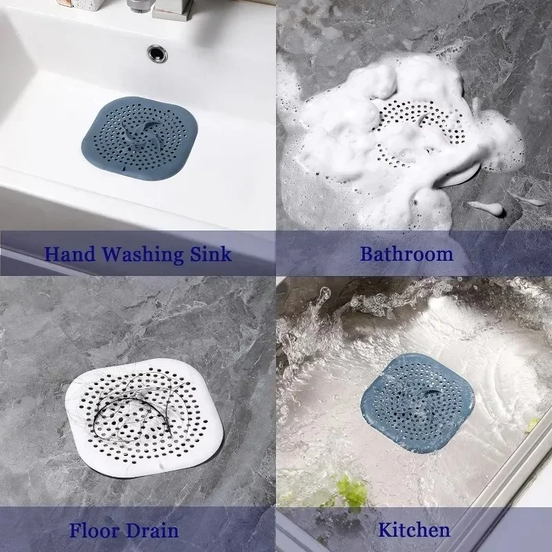 Shower Drain Hair Catcher Drain Cover Bathroom Tub with Suction Cup 5.9 Inches Silicone Sink Strainer Suit for Bathtub, Kitchen 6
