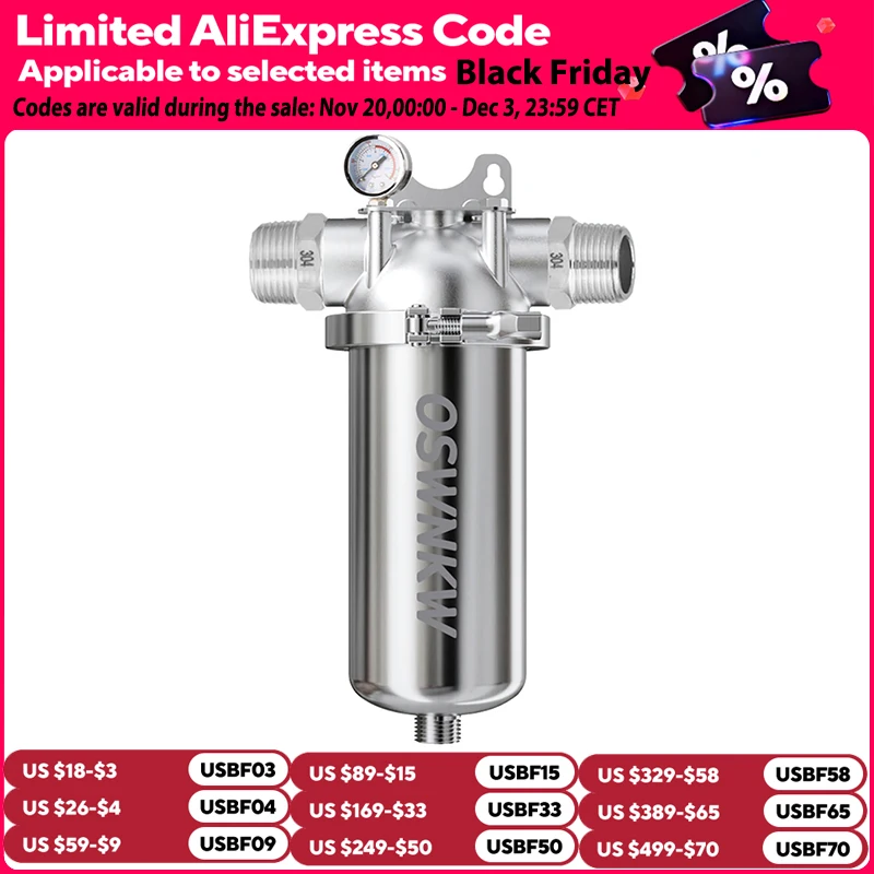 ระบบกรองน้ํากรองตะกอนทั้งบ้าน 40μm 316 ตาข่ายสแตนเลส 1