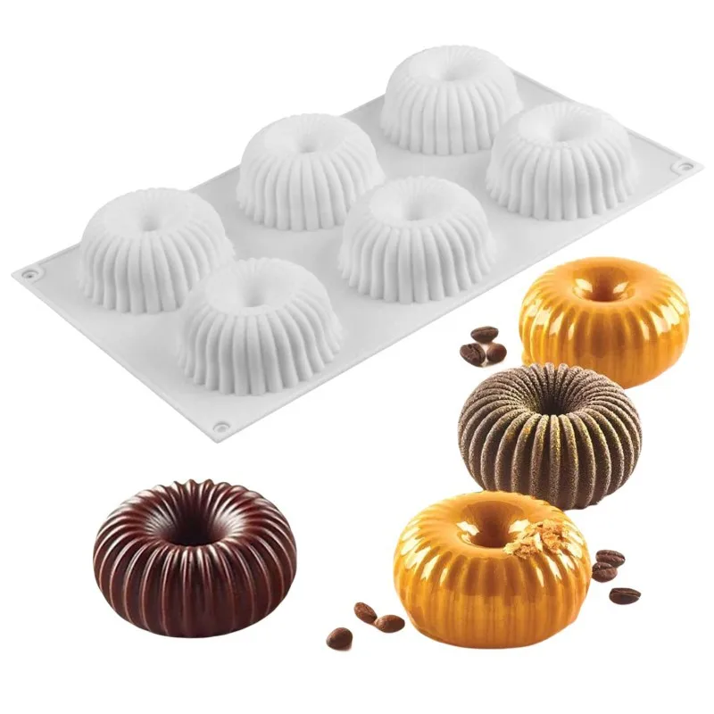 6 Cavities Strip Circle Silicone Soap Mold For DIY Handmade Soap Making Cylinder Round Form Candle Molds