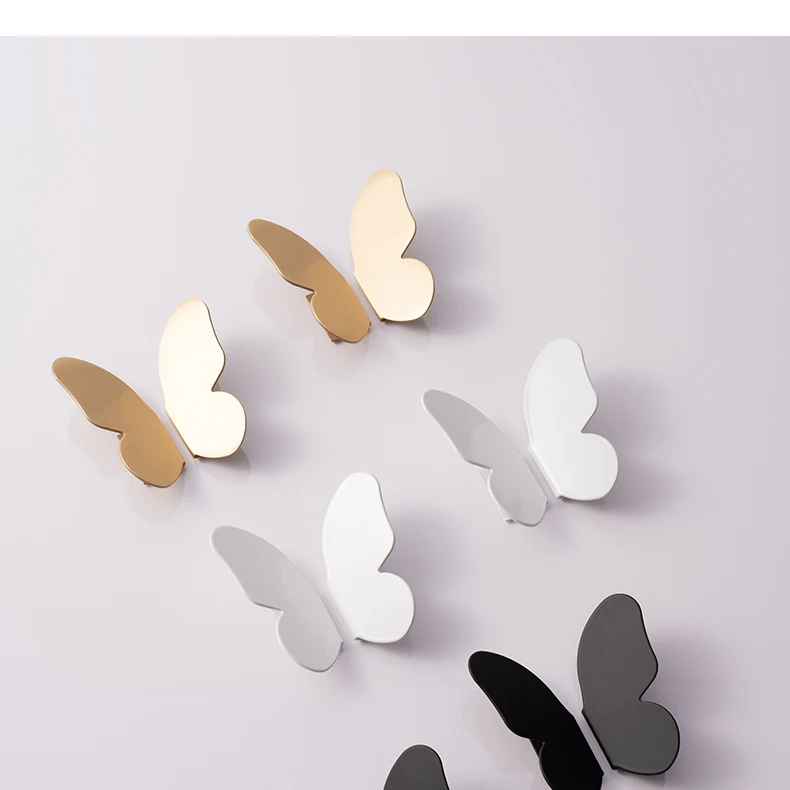black butterfly drawer knob modern cabinet handle
