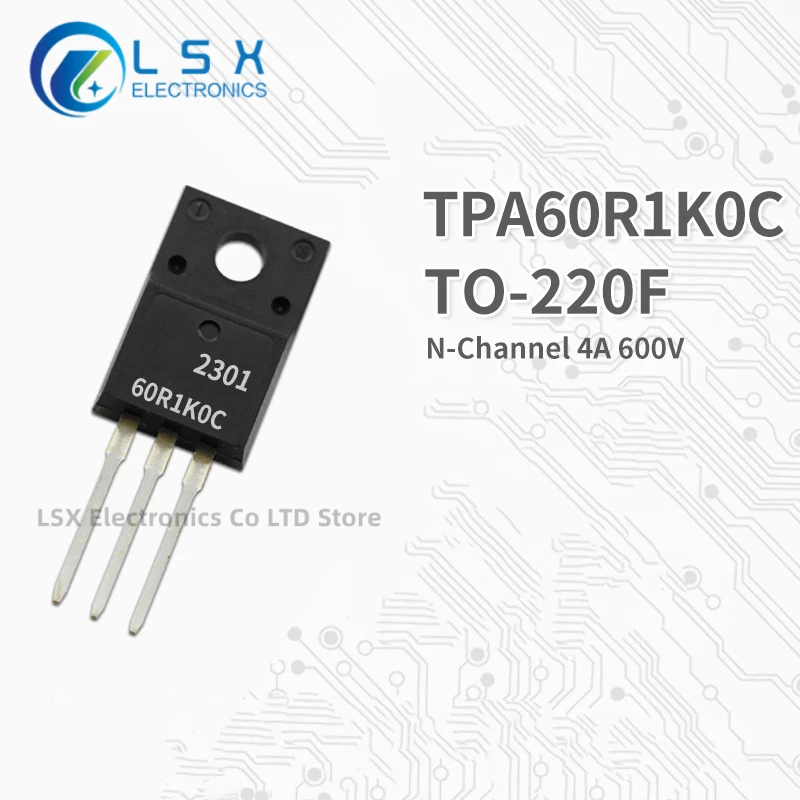 

10PCS NEW Original Factory Direct Sales TPA60R1K0C TO-220F Encapsulation N Channel MOS Field effect transistor 4A 600V