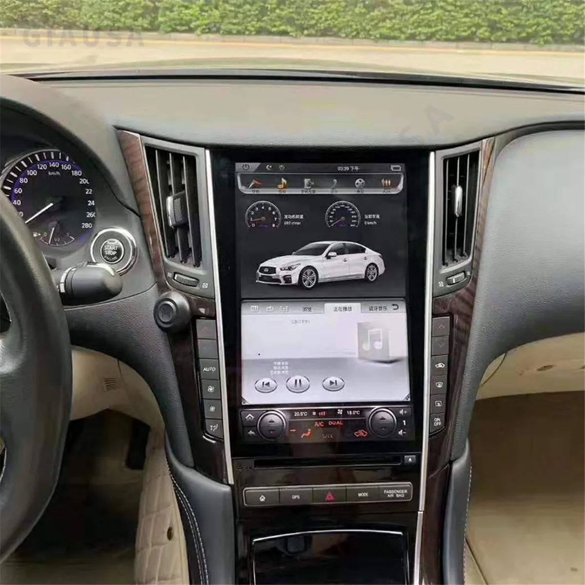 

PX6 Android 12.0 128G Tesla Style Car GPS Navigation For Infiniti Q50L 2015-2018 Multimedia DVD Player Auto Stereo Head Unit DSP