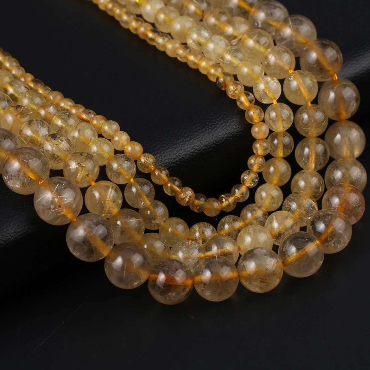 

Бусины из натурального камня, желтые рутилированные кварцевые бусины, Подвески для изготовления ювелирных изделий «сделай сам», Аксессуары для ожерелья, браслета, сережек