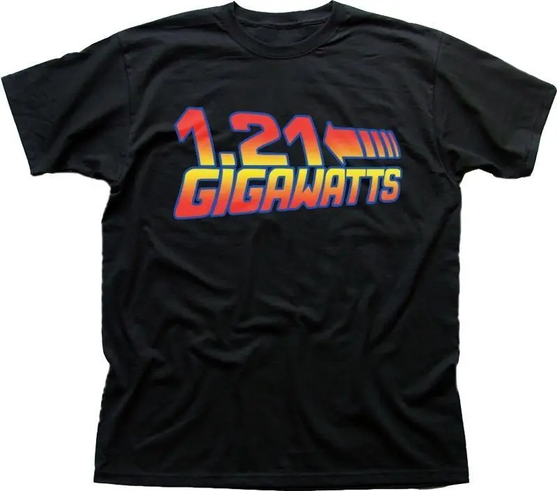 

Черная футболка из культового фильма «Назад в будущее» 1,21 GIGAWATTS OZ9389