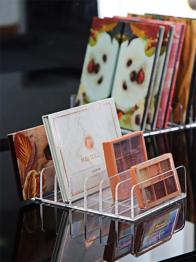 Kosmetik-Organizer aus Acryl, 7 Fächer, transparente Schreibtisch-Aufbewahrungsbox, Schublade, Trennwand, Schlitz, Gehäuse, Rack für Kosmetikhalter – Detail 8