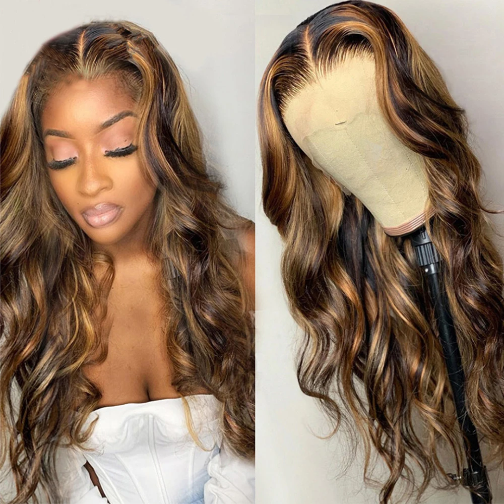 

Soft 26 inch Long Highlight Blonde Wave European Virgin Human Hair Jewish Wig 13x6 Lace Front Wig For Women With BabyHair
