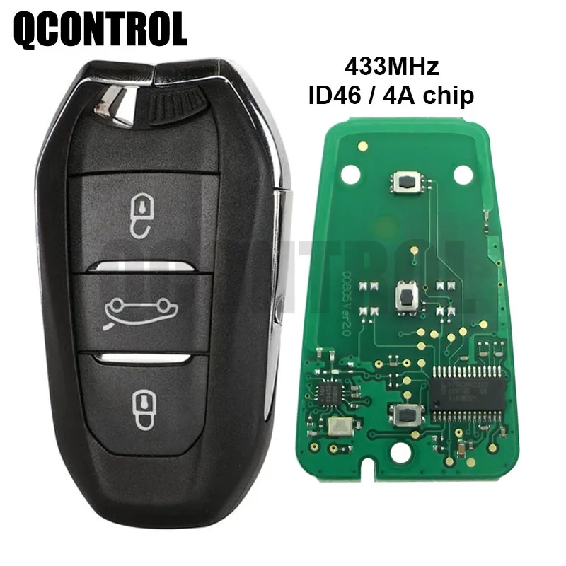 

QCONTROL Car Smart Remote Key for Citroen C4 C5 AirCross Grand Picasso Cactus C-Crosser 433MHz 434MHz Keyless-Go HU83 Blade