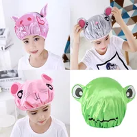 Double-layer children's cartoon waterproof shower cap Double-layer Children Cartoon Waterproof Shower Cap Cute Baby Bath Cap 2