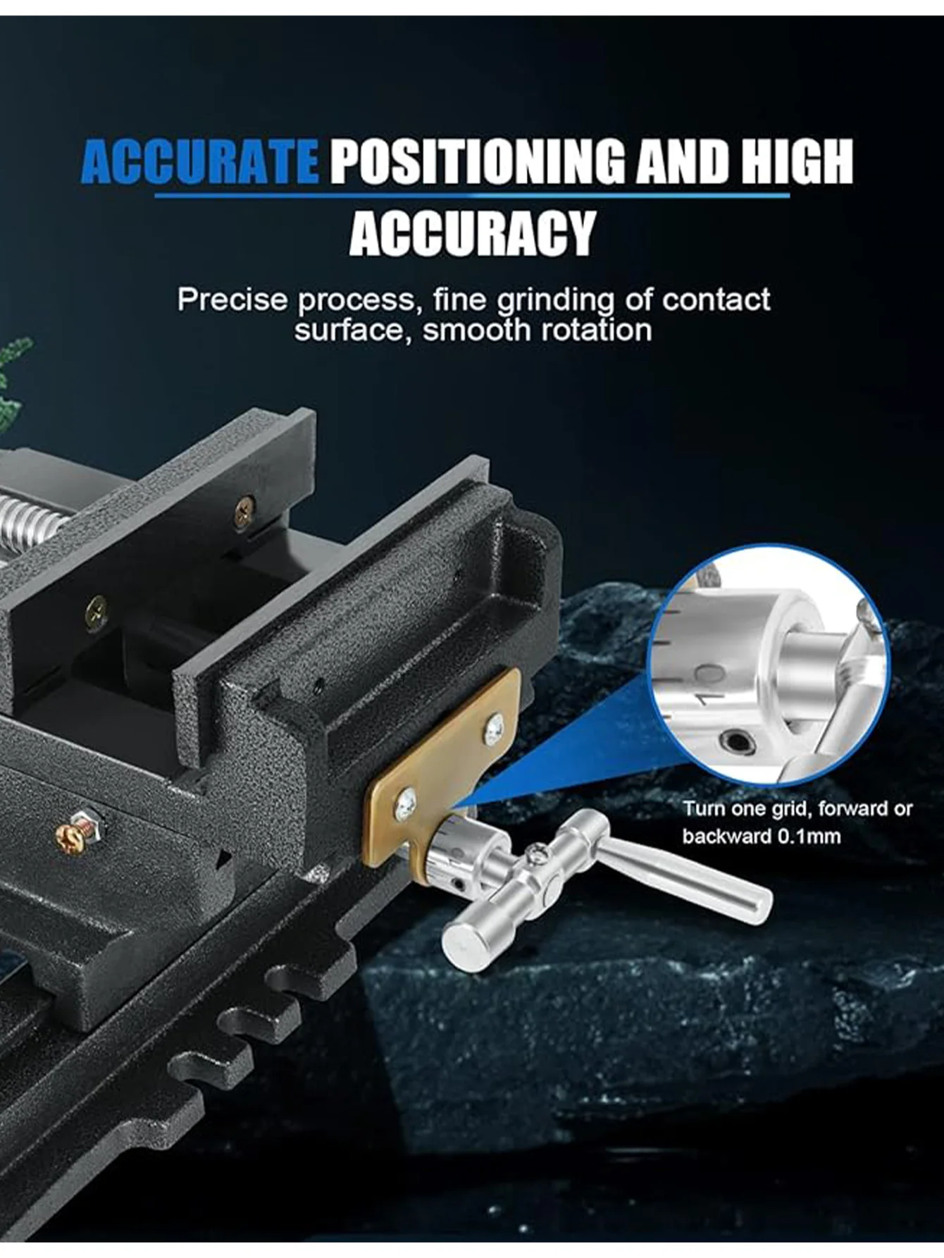 6 Cross Slide Vise Drill Press Milling Vise, 6 In Jaw Width, 6.1 Max Jaw Opening, 2 Way Heavy Duty X-Y Compound Bench Mount Clam 5