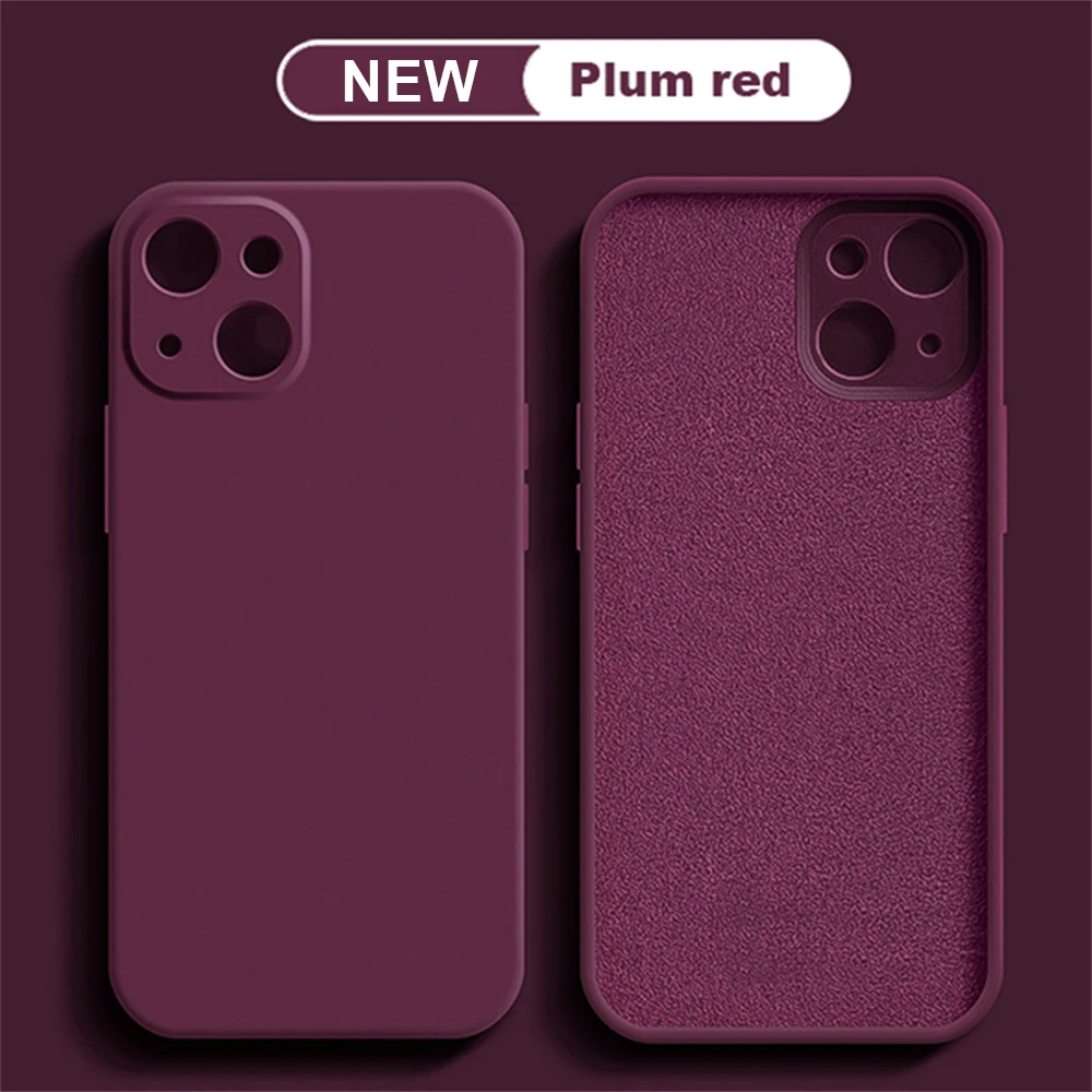 Plum Red Anti-Drop Silicone Soft TPU Phone Case