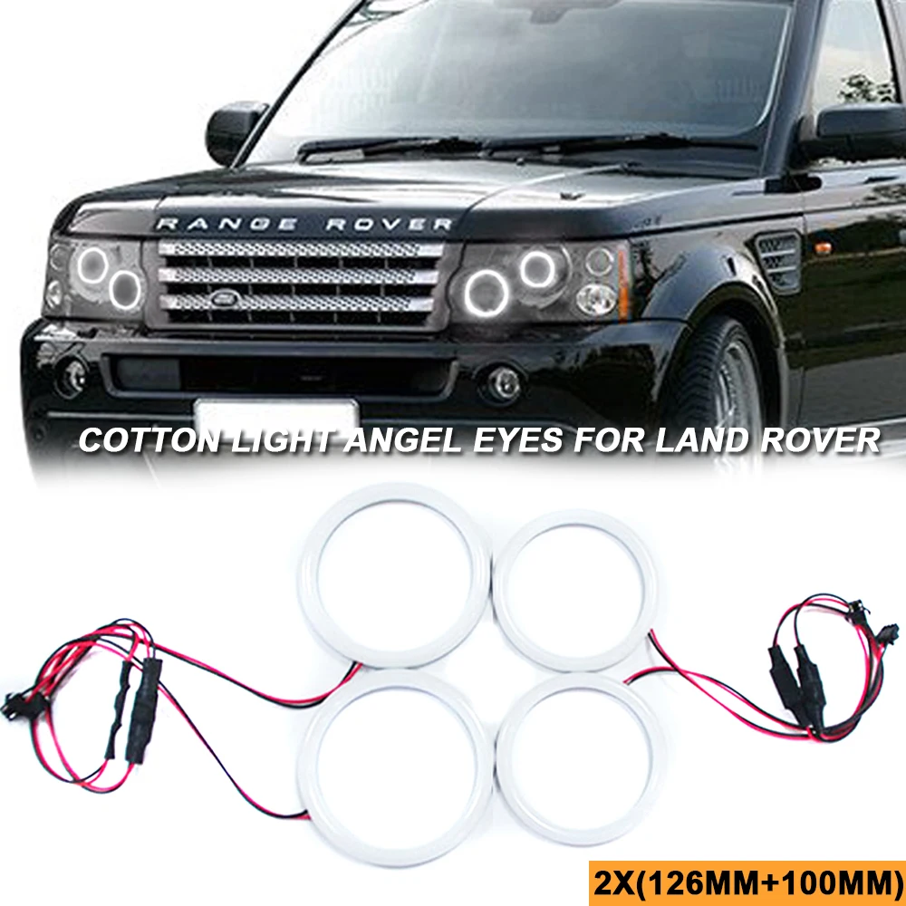 

Белые хлопковые дневные глаза ангела для Land Rover Range Rover L322 2002-2012 автомобильные фары гало кольца наборы без ошибок