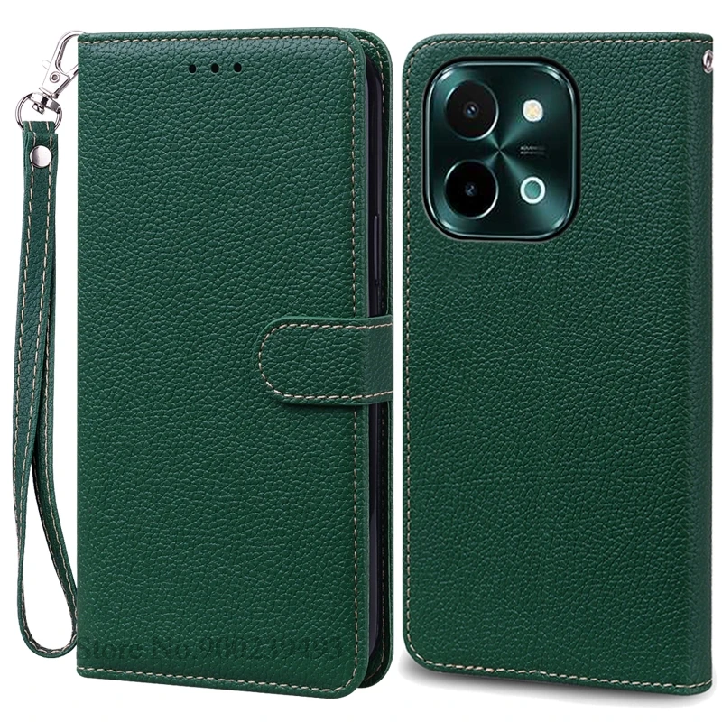 Vivo Y28 4G Leather Wallet Flip Case - Soft Silicone Protective Back Cover