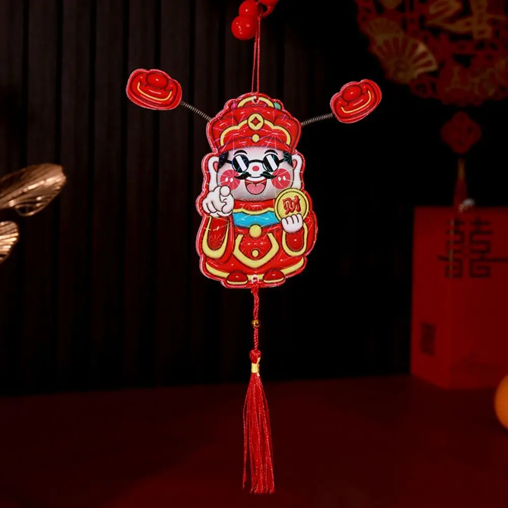 3D God of Wealth Fridge Stickers Self-adhesive Cartoon Shaking Head God Pendant Chinese Style Spring Festival Magnet