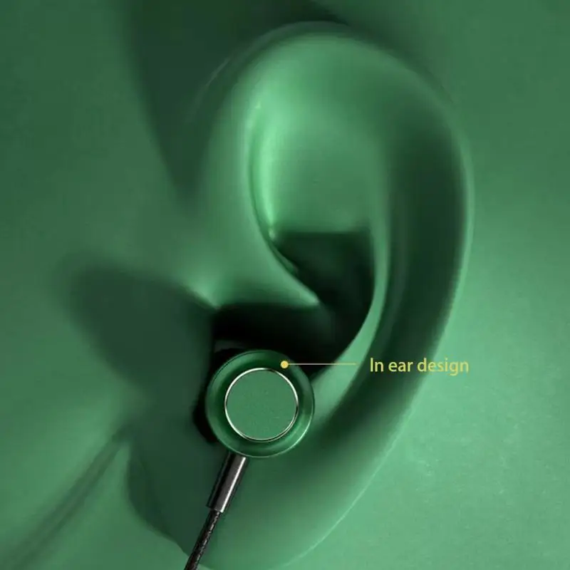 1~10PCS Jack Magnetic Gamer Wired Earphones Gaming Green Metal HiFi Bass Stereo 3.5mm Type C Earbuds For Phone Computer Mic 5