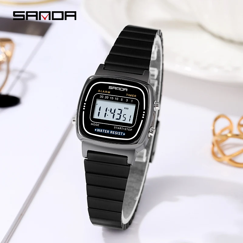 

SANDA Fashion Sports Watch Multifunctional Women Electronic Watch 2023 Brand New Genuine Watches Luminous Waterproof Quartz 6053