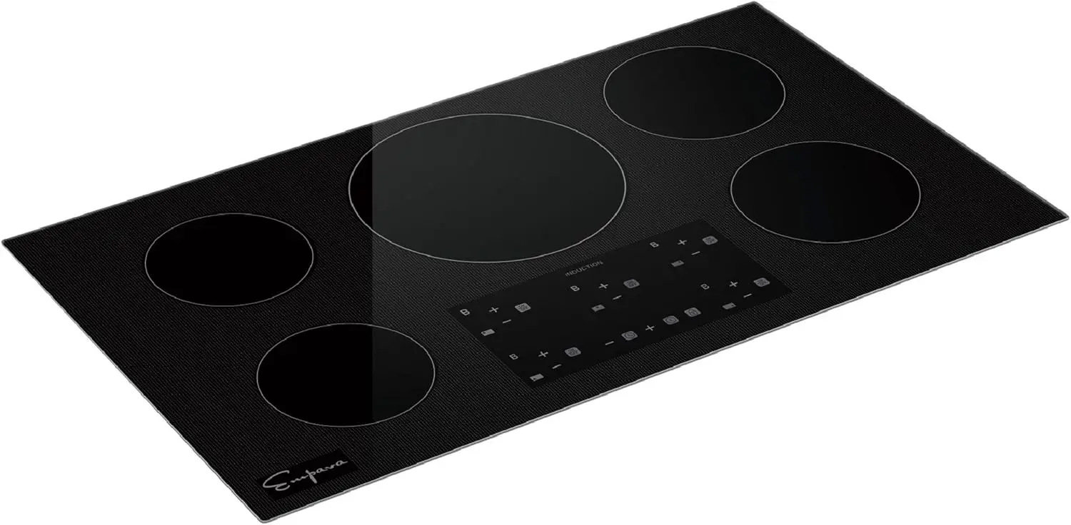 36” Electric Stove Induction Cooktop with 5 Power Boost Burners Smooth Surface Vitro Ceramic Glass in Black 36 Inch 3