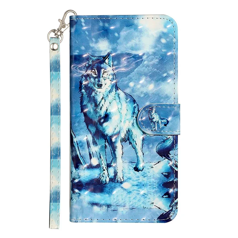 Premium PU Leather Wallet Case with Shockproof Stand Holder and Pocket Lanyard