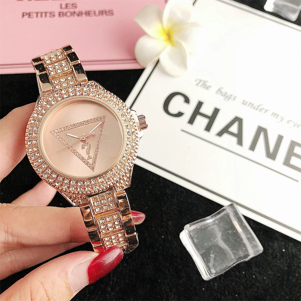 Alloy Steel Bar Inlaid Diamond Watch, Japanese Movement Watch, Fashionable Waterproof Watch, Quartz Watch, Korean Version Fashio