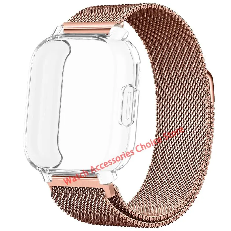 Premium TPU Case with Milanese Magnetic Metal Strap for Smart Watch - Full Screen Protection, Soft Shell Design